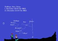 Zwillinge, Stier, Orion 1. Dezember 22 Uhr